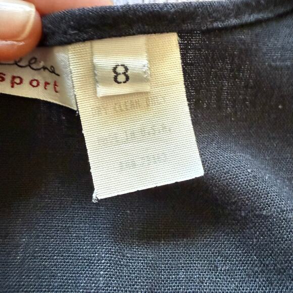 Geoffrey Beene Sport Cropped Linen Vest Black Minimalist Size 8 Made in USA - Picture 7 of 10